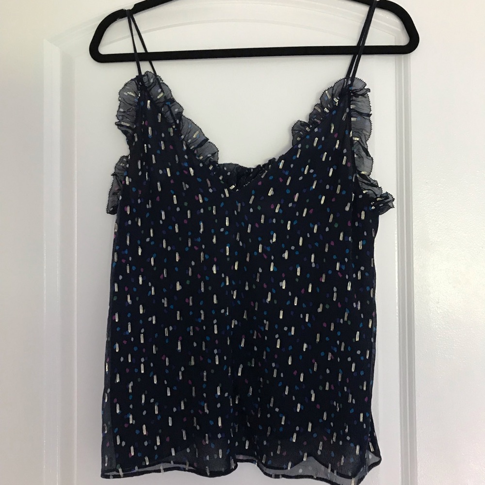 Rebecca Taylor silk and lurex detailed cami